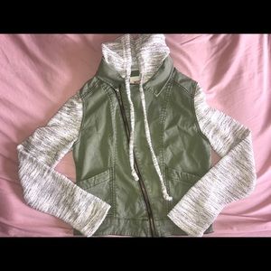 Green moto jacket
